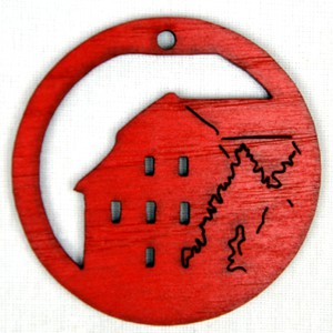 Ozdoba Radnice v kruhu červená