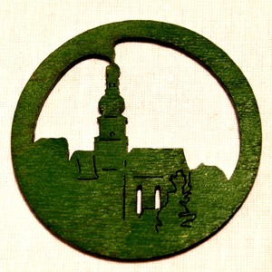 Ozdoba Kostel v kruhu zelený
