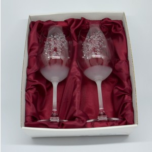 Pískované sklenice na víno - Ornament