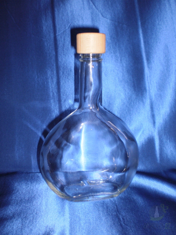 Pískované sklo - Láhev čirá Baňka 0,5 l