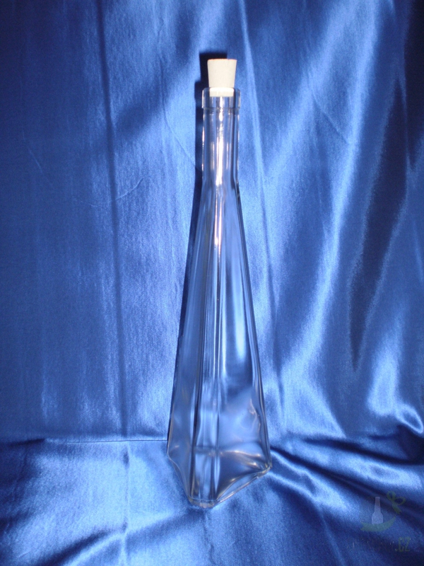 Pískované sklo - Láhev čirá  0,5l Trojhránek