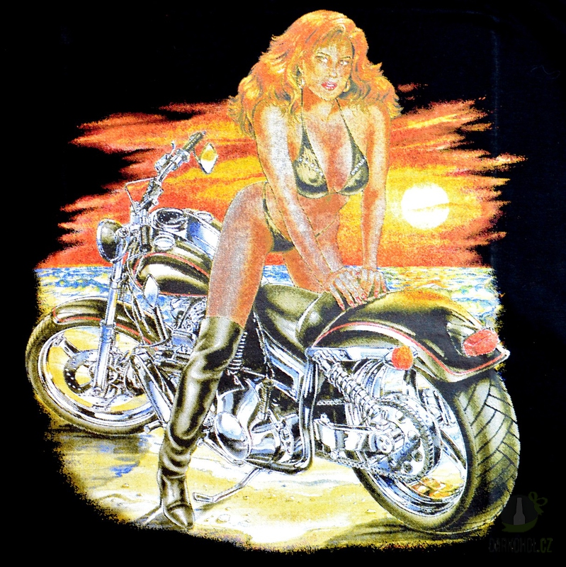 Dárky - Triko Žena na motorce černá