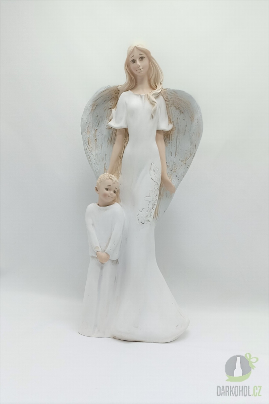 IMPORT - Anděl s chlapcem, 35cm