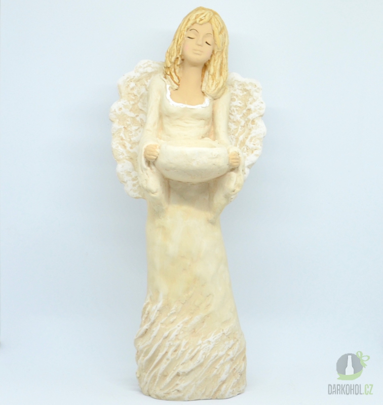 Dárky - Anděl sádrový Flavia stojící svícen
