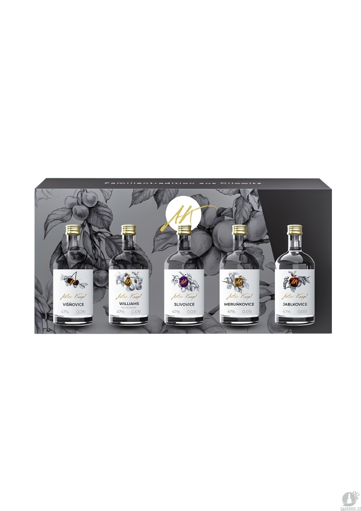 Alkohol - Anton Kaapl Luxusní dárkové balení pálenek 5 × 0,05 l