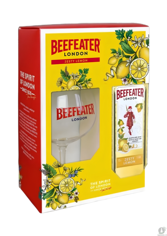 Alkohol - Beefeater Zesty Lemon 37,5% 0,7 l + sklenička
