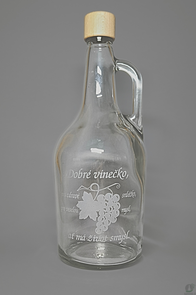 Pískované sklo - Demižon pískovaný Dobré vínečko 1,75 l