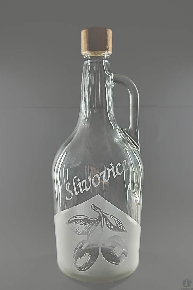 Pískované sklo - Demižon pískovaný Slivovice 1,75l