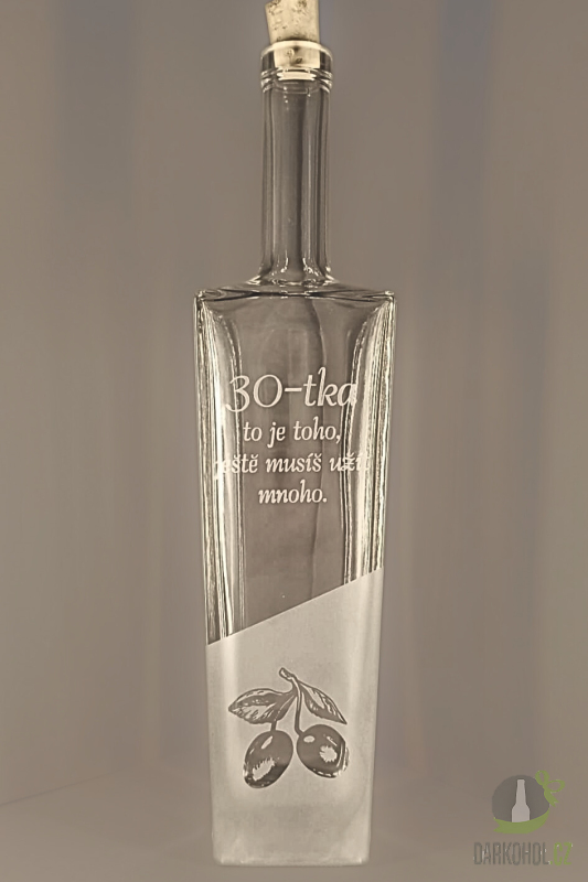 Pískované sklo - Pískovaná láhev Axel - 30 let