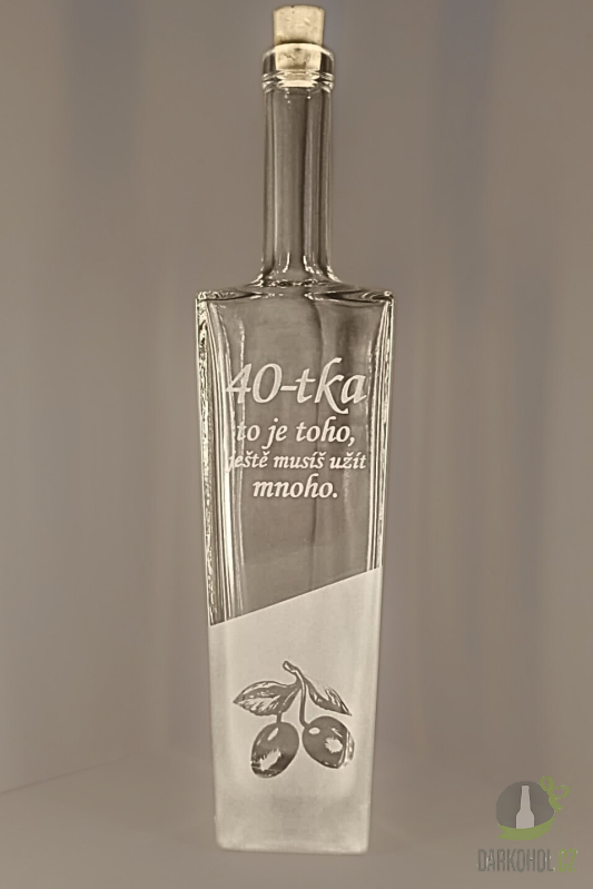 Pískované sklo - Pískovaná láhev Axel - 40 let