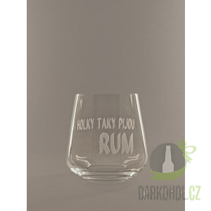 Pískované sklo - Pískovaný panák na rum - Holky taky pijou rum