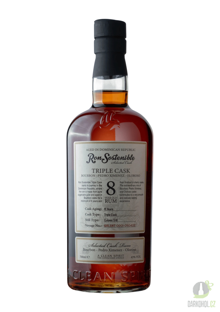 Alkohol - Ron Sostenible 8 Year Old Triple Cask Rum 43% 0,7l