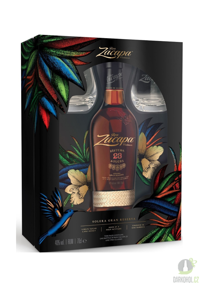 Alkohol - Zacapa Centenario No. 23 Sistema Solera Gran Reserva Rum 40% 0,7l + 2 skleničky