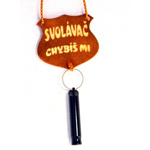 Svolávač na krk dřevo s píšťalkou- chybíš mi