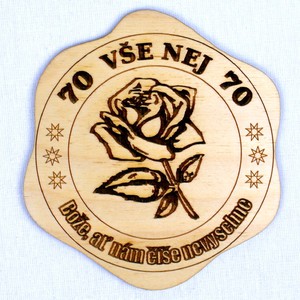 Dřevěný podtácek - 70 Růže