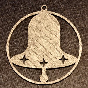Ozdoba zvonek v kruhu stříbrný