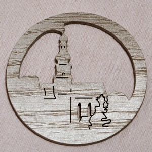Ozdoba Kostel v kruhu stříbrný