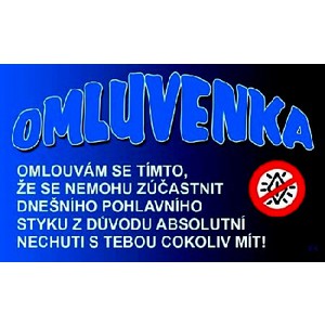 Cedulka Omluvenka