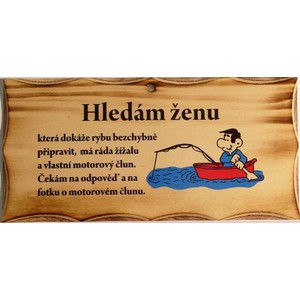 Žertovná tabulka nástěnná-Hledám ženu