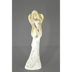 Anděl krajka+tulipán, bílý