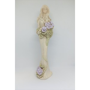 Anděl s fialovou květinou, 33 cm