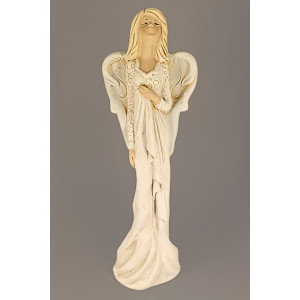 Anděl ruka na srdci bílý