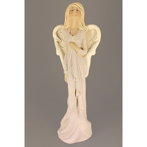 Anděl ruka na srdci světle fialový