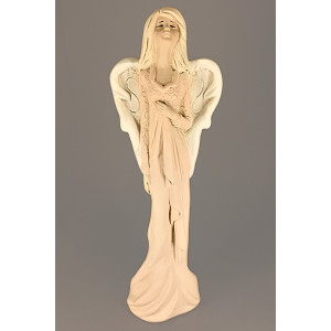 Anděl ruka na srdci světle oranžová