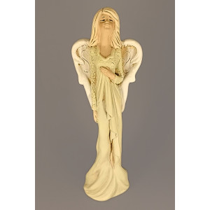 Anděl ruka na srdci světle zelený