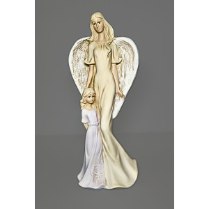 Anděl s holčičkou- fialové šaty,35cm,polyston