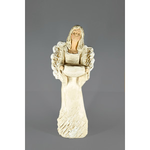 Anděl sádrový Flavia stojící svícen