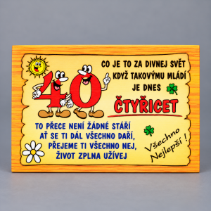 Cedulka 40 let