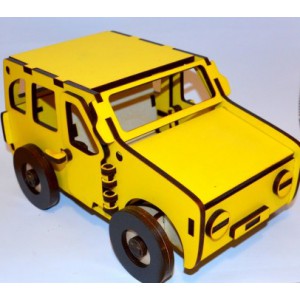 Dřevěné auto žluté Nejedlý