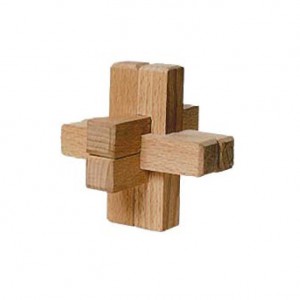 Dřevěný hlavolam - Kříž