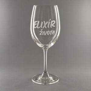 Pískovaná sklenice na víno - Elixír života