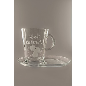 Pískovaný hrnek s talířkem - Tatínek