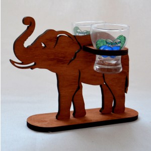 Stojánek slona se dvěma panáky švestka