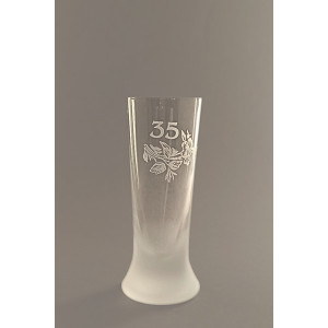 Pískovaný panák - 35 let (růže)