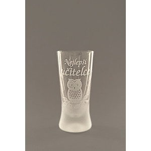 Pískovaný panák - Nejlepší učitelka (sova)