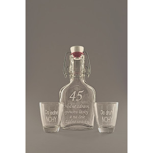 Pískovaná sada Butylka 45let 0,1l