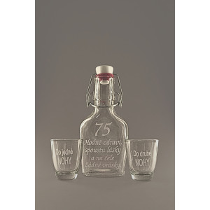 Pískovaná sada Butylka 75let 0,1l