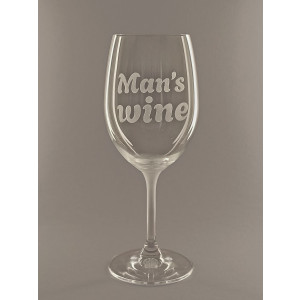 Pískovaná sklenice na víno Man’s wine