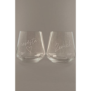 Pískované panáky na rum - Nevěsta a ženich