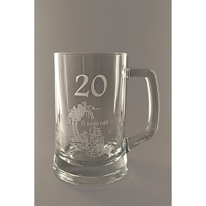 Pískovaný půllitr s uchem - 20let O sude náš