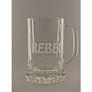 Pískovaný půllitr s uchem - Rebel