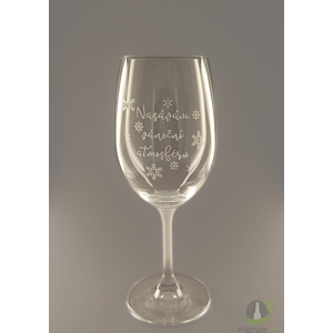 Pískovaná sklenice na víno - Nasávám vánoční atmosféru