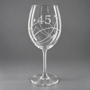 Pískovaná sklenice na víno - 45 let s kamínky Swarovski
