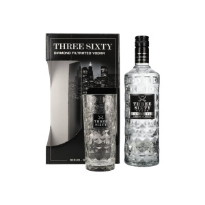 Three Sixty Vodka 37,5% 0,7l + sklenička